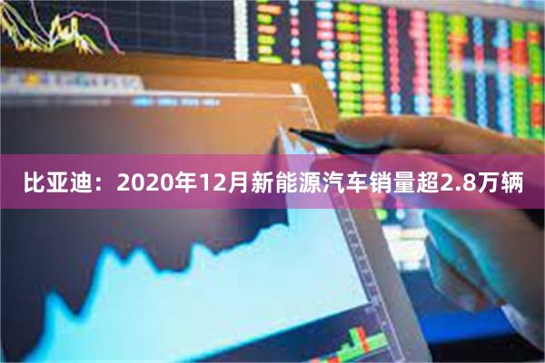 比亚迪：2020年12月新能源汽车销量超2.8万辆