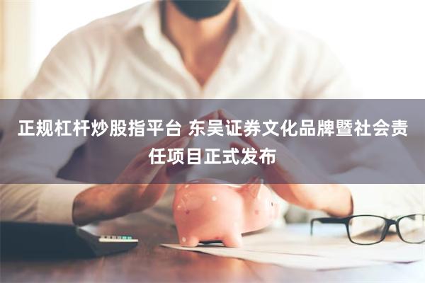 正规杠杆炒股指平台 东吴证券文化品牌暨社会责任项目正式发布