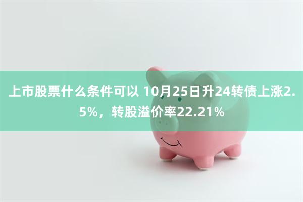 上市股票什么条件可以 10月25日升24转债上涨2.5%，转股溢价率22.21%